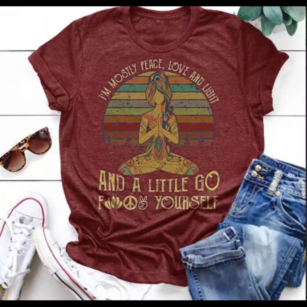 ✌🏾 Peace and Light Tee Burgundy